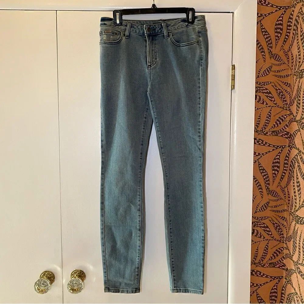 PRANA Organic Cotton Blend Distressed Denim Skinny Jeans Women’s Size 8